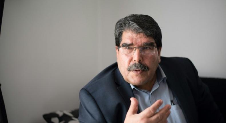 Salih Muslim, leader of the Syrian Kurdish Democratic Union Party (PYD), speaks during an interview in Marseille, southern France, on December 1, 2013