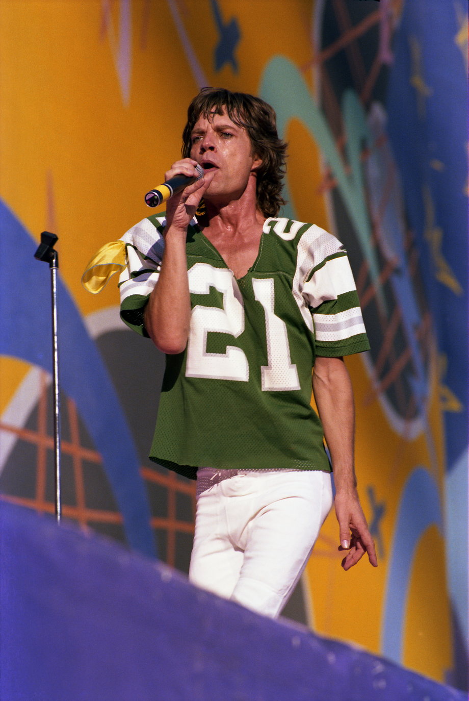Mick Jagger na koncercie w Candlestick Park w San Francisco w Kalifornii. 17 października 1981 r.