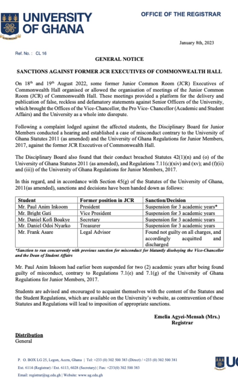 And CommonWealth JCR Sanctions