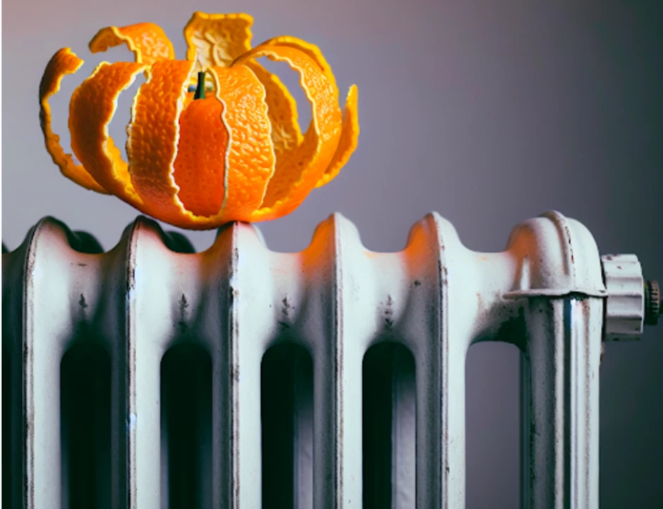 Kora od mandarine na radijatoru