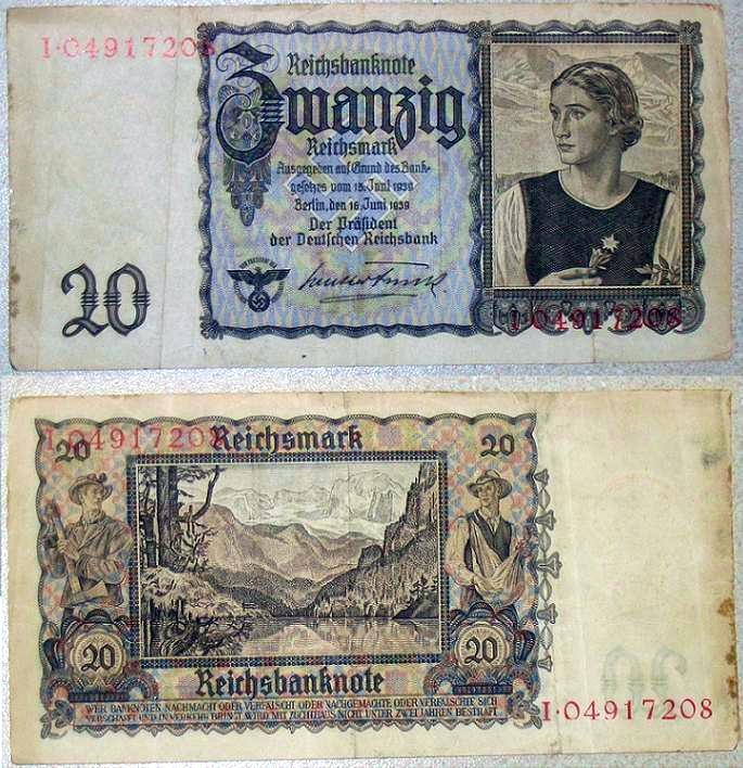 Niemieckie banknoty z 1939 roku