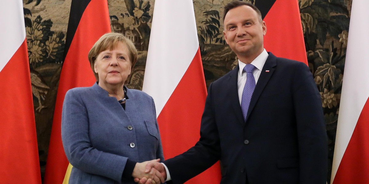 Angela Merkel i Andrzej Duda