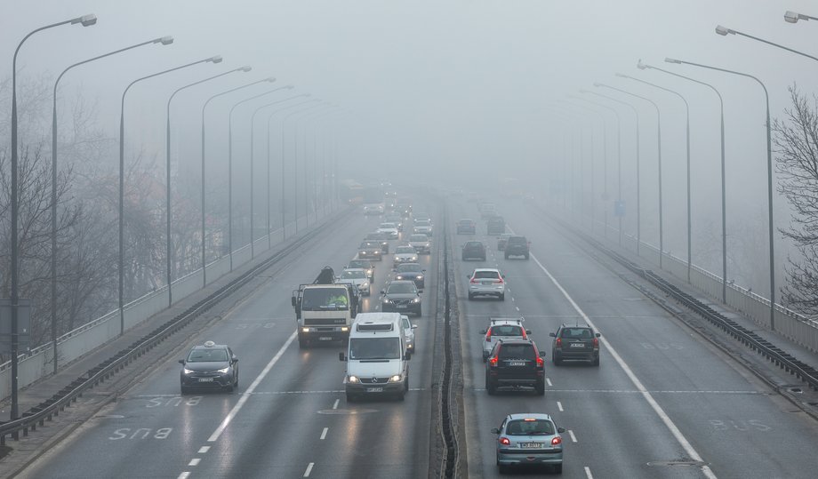 Smog nad Warszawą w styczniu 2017 roku...