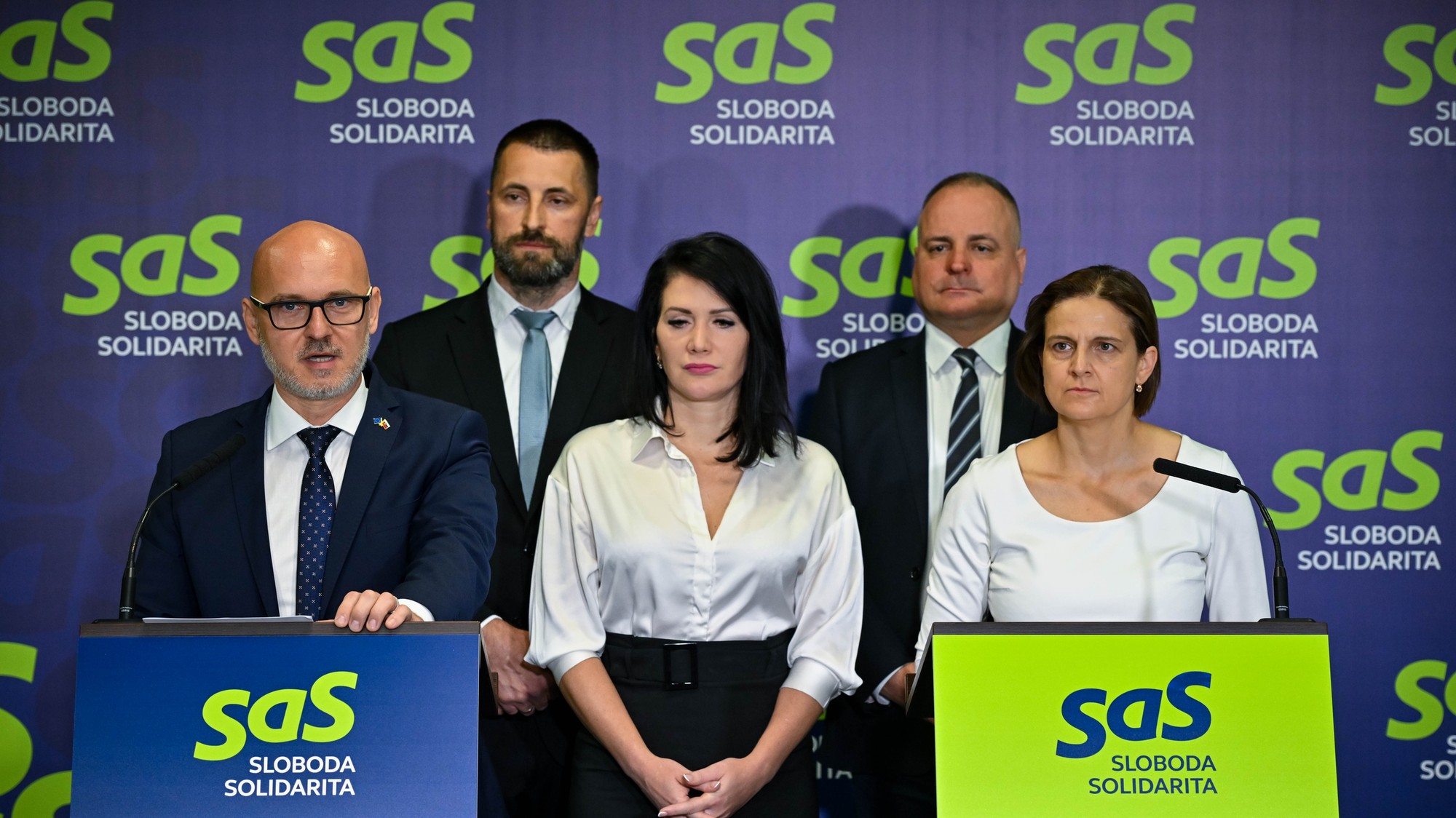Tlačová konferencia strany Sloboda a Solidarita