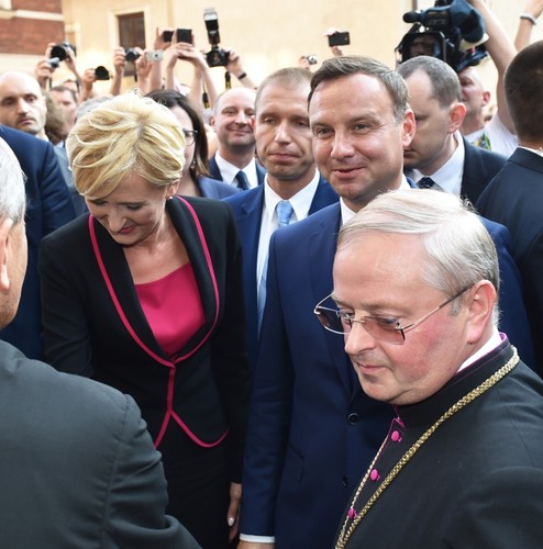Prezydent Andrzej Duda z małżonką Agatą na Wawelu
