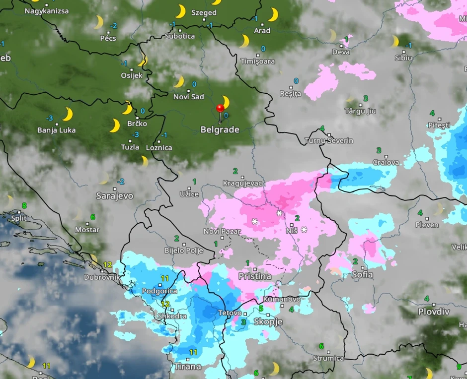vreme u Srbiji u 21 sat
