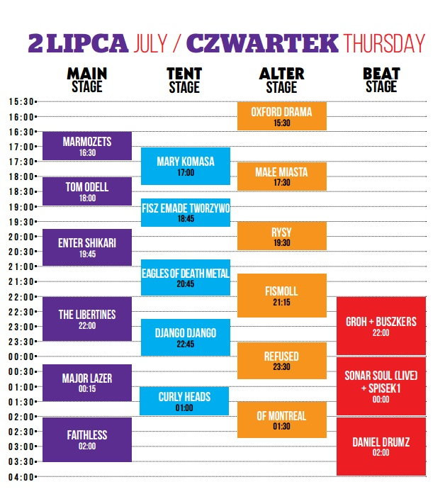 Open'er 2015: czwartek, 2 lipca