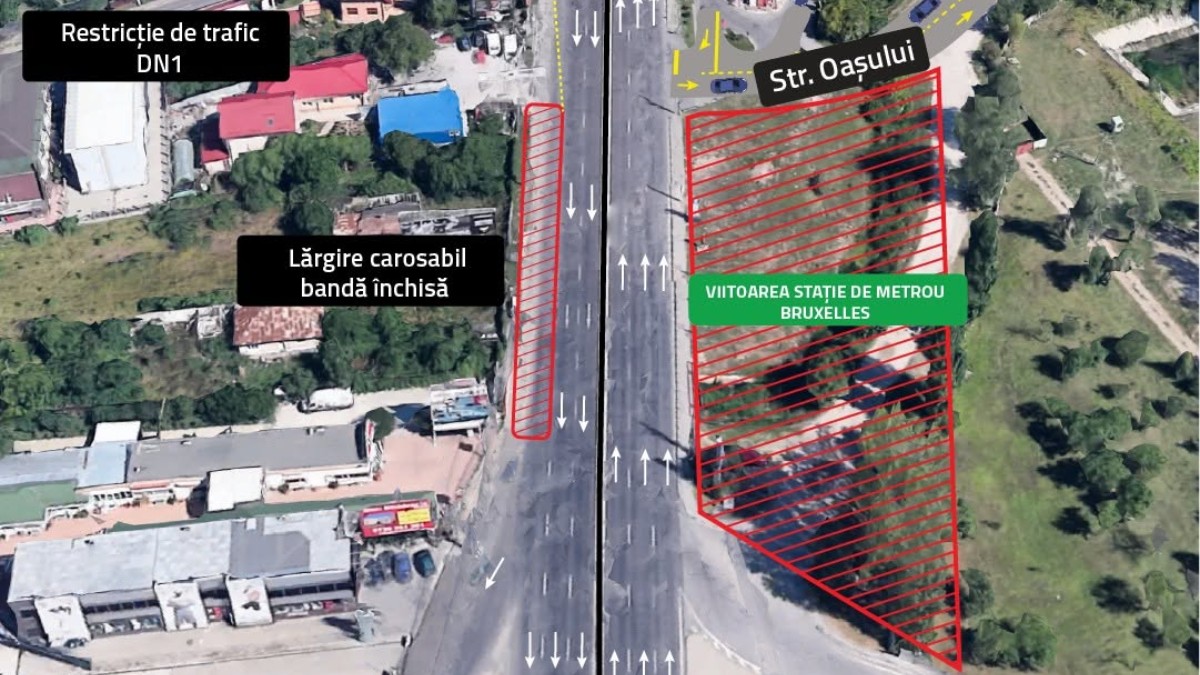 Trafic restricționat pe DN1, sensul Otopeni - București: Se închide o bandă de circulație timp de 10 zile