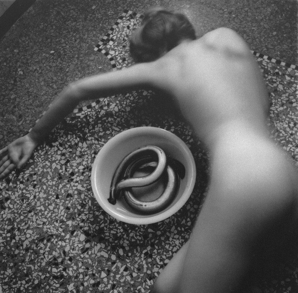 Francesca Woodman, "From Eel Series, Venice, Italy", 1978. Courtesy Charles Woodman, and Victoria Miro, London/Venice