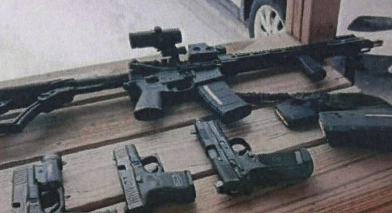 A photo of some of the guns the suspect said he owns, according to federal court documents.FBI