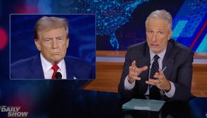 Jon Stewart, post-ABC presidential debate, says Kamala Harris managed to bait Donald Trump on a particularly sore point — his rally crowd size.The Daily Show