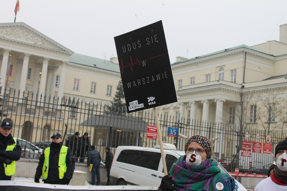 Protest antysmogowy Warszawa. Piotr Halicki 2