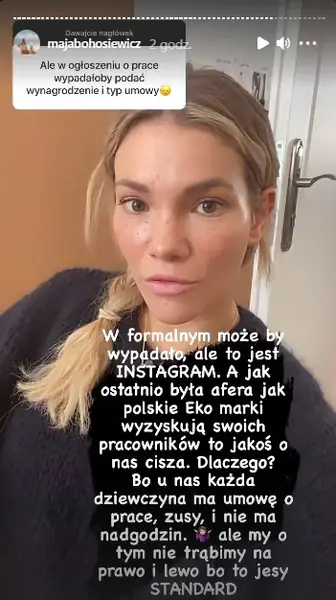 Maja Bohosiewicz i ogłoszenie o pracę / InstaStories