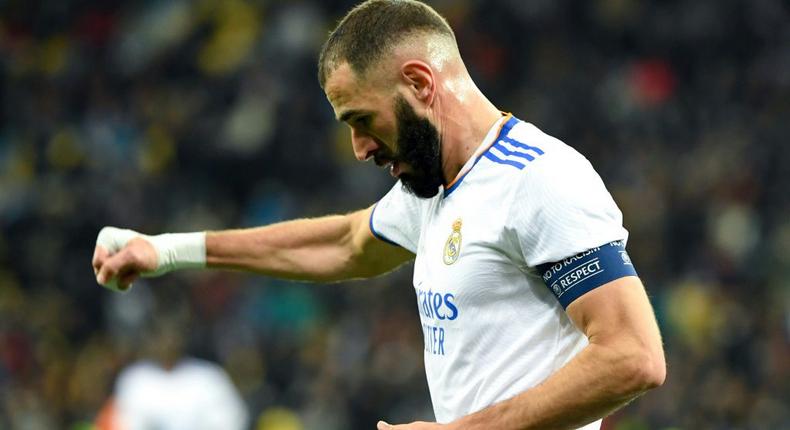 Karim Benzema scored for Real Madrid hours before he is due to go on trial in a French court Creator: Sergei SUPINSKY