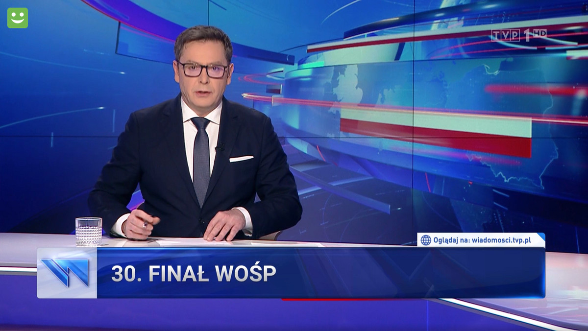 "Wiadomości" TVP o 30. Finale WOŚP. Wystarczyło 20 sekund