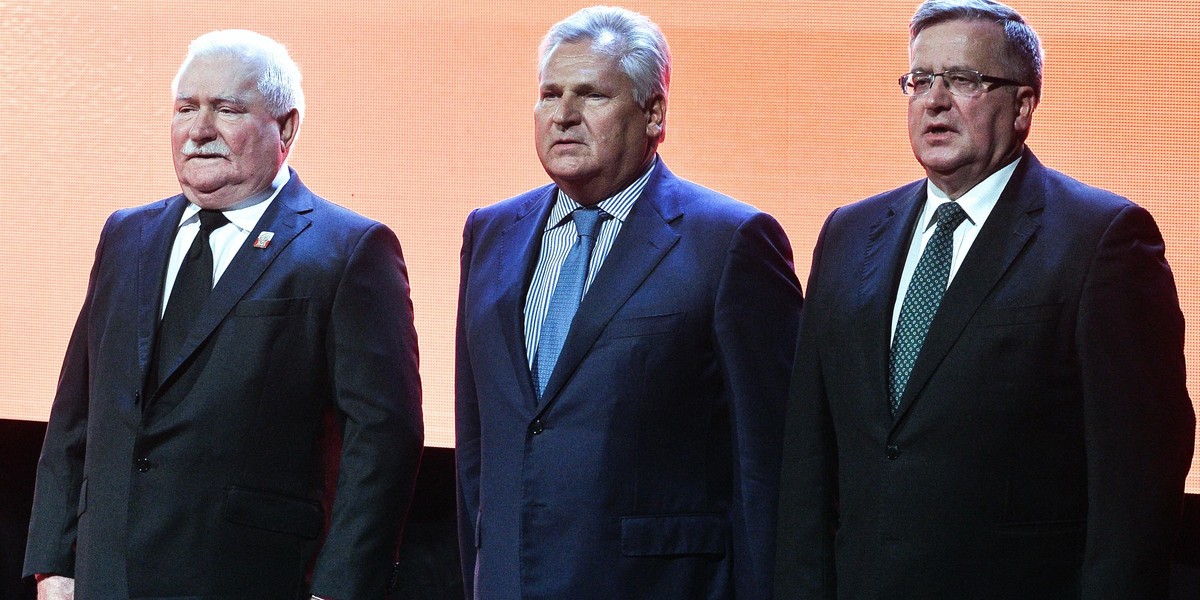 Lech Wałęsa, Aleksander Kwaśniewski i  Bronisław Komorowski