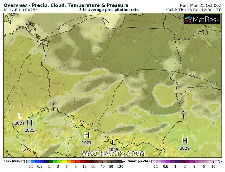 Deszczu będzie niewiele, ale lokalnie utworzą się mgły i niskie chmury