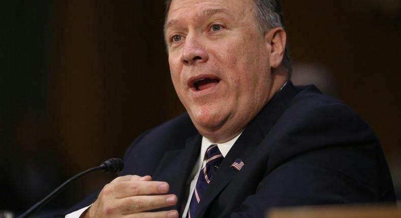 CIA chief Mike Pompeo, pictured on January 12, 2017, is in Ankara to discuss the Syria conflict