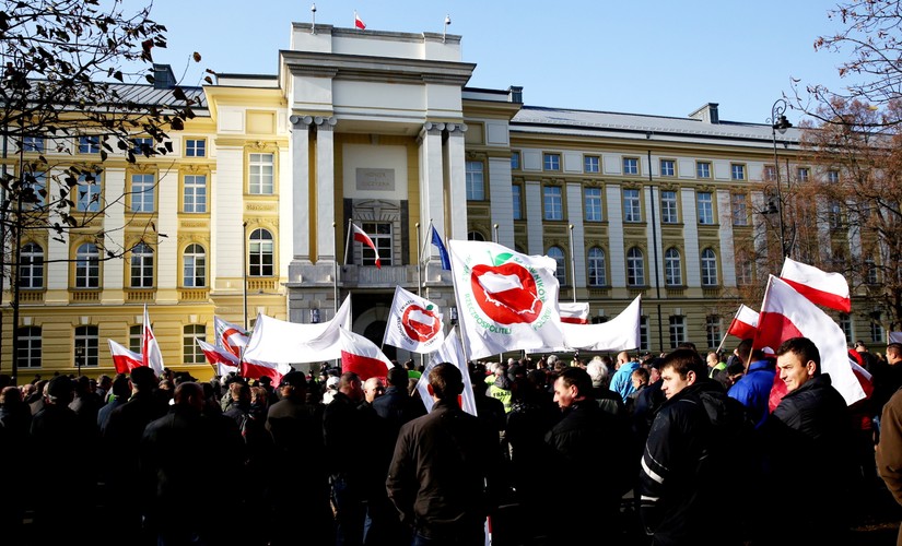 Protest sadowników w Warszawie