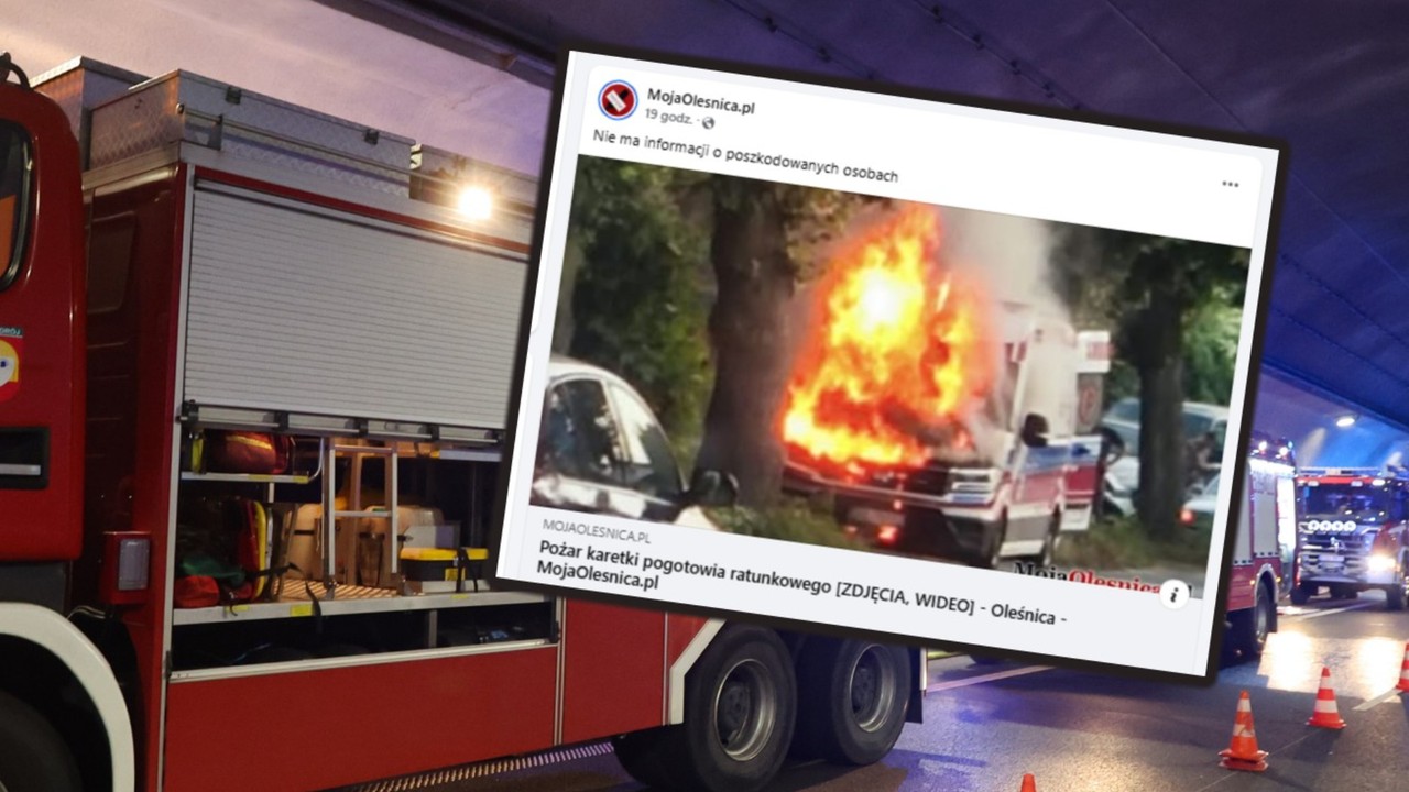 Karetka pogotowia stanęła w płomieniach. W środku był ratownik