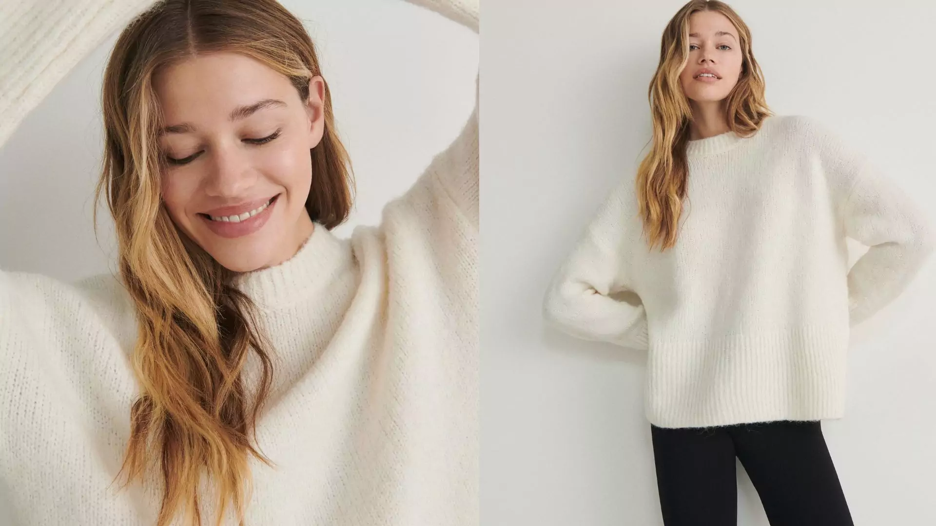 Klasyczny sweter z alpaką w neutralnym kolorze za mniej niż 100 zł? Ten model to hit