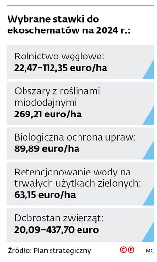 Wybrane stawki do ekoschematów na 2024 r.