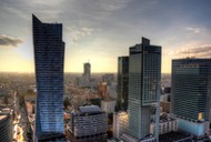 Warszawa panorama stolica wieżowce biurowce drapacze chmur Śródmieście centrum