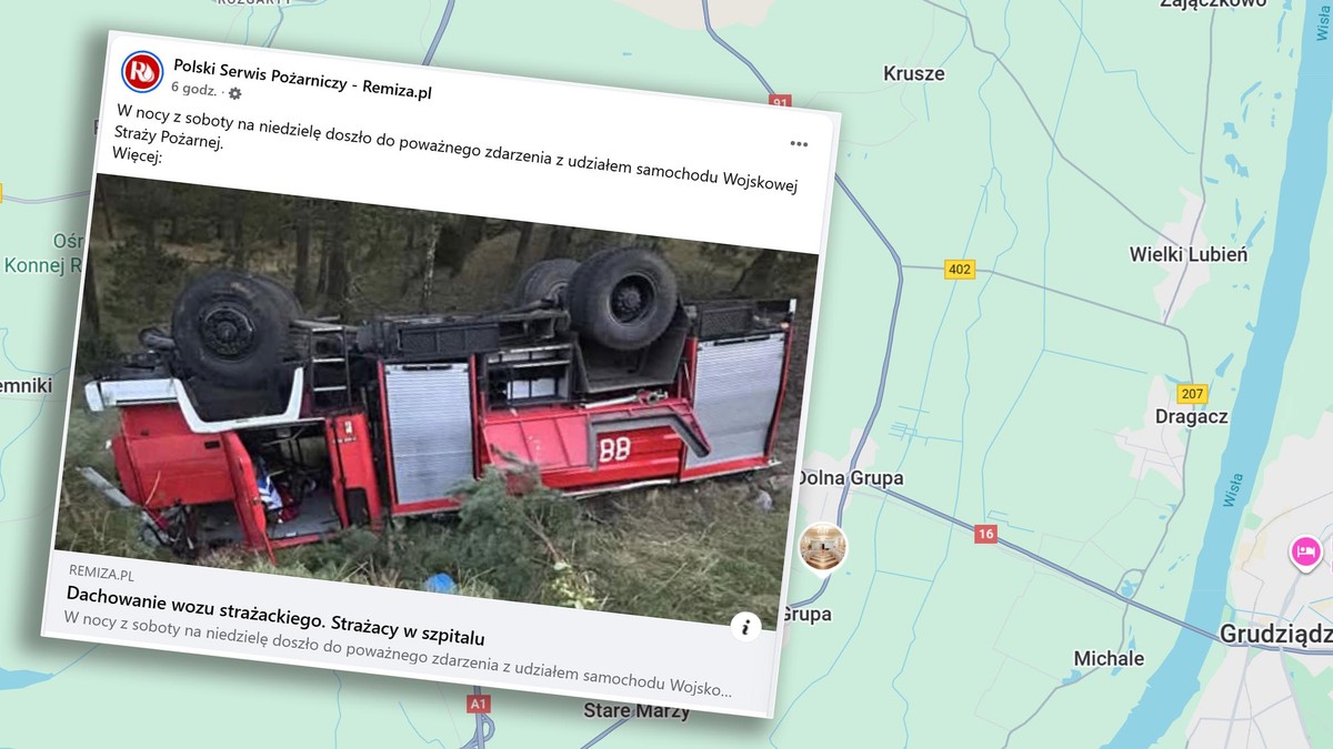 Strażacy pędzili do pożaru. Niestety, po drodze sami mieli groźny wypadek