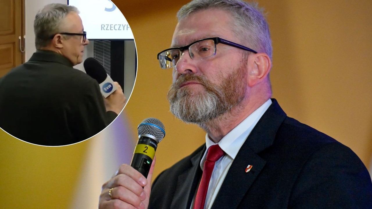 Spięcie między Grzegorzem Braunem a dziennikarzem TVN24. "Niech mnie pan jeszcze gaśnicą potraktuje" [WIDEO]