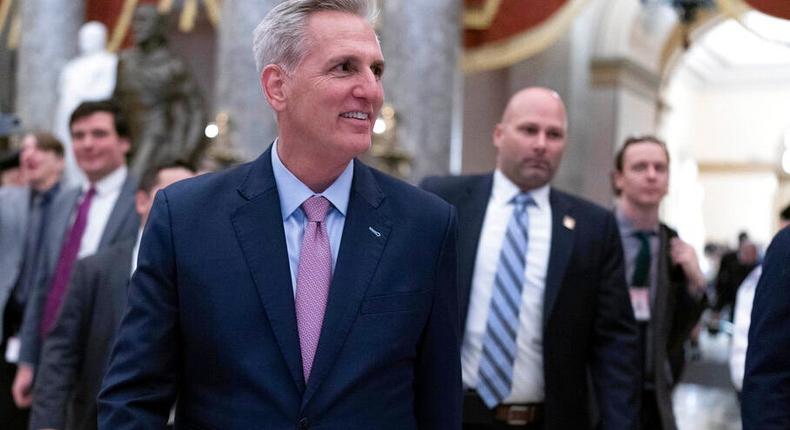 House Speaker Kevin McCarthy of California is pictured at the Capitol on January 7, 2023.AP Photo/Jose Luis Magana