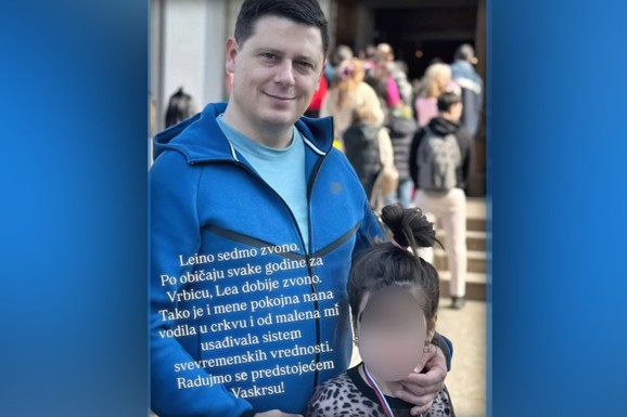 BIVŠI MUŽ JOVANE JEREMIĆ ODVEO ĆERKU NA VRBICU Voja grli malu Leu, raznežio sve prizorom ispred crkve: "Ovo je njeno sedmo zvono"