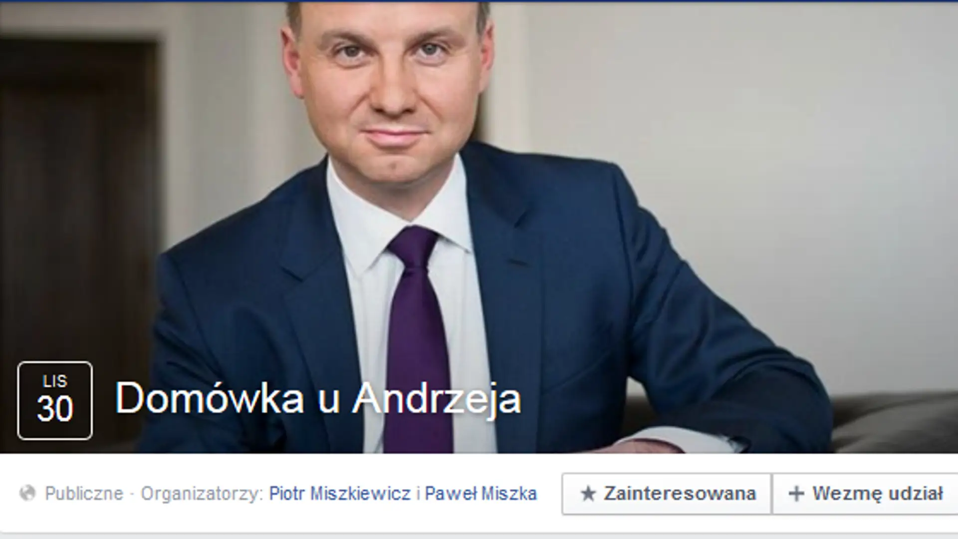 "Domówka u Andrzeja", czyli imieniny prezydenta w pałacu. Tysiące chętnych na Facebooku