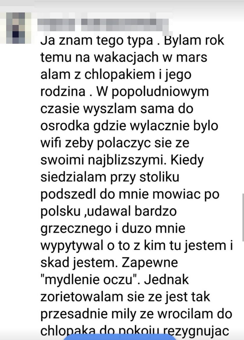 Rezydent z egipskiego hotelu oskarżany przez kobiety