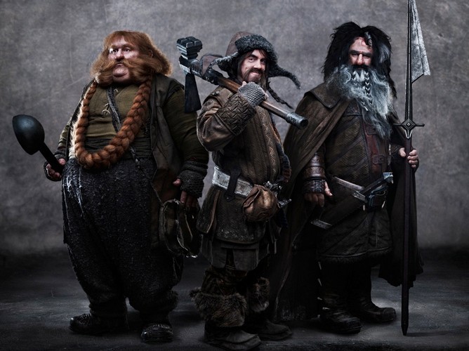 'Hobbit: Niezwykła podróż' (Stephen Hunter jako Bombur, James Nesbitt jako Bofur i William Kircher jako Bifur)