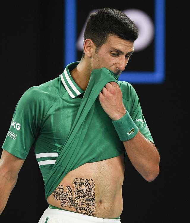 What Is It To Him Tattoos Hieroglyphs When Djokovic Tore The Bandage Off His Body The Fans Were Really Confused By The Sight Of His Skin Photo