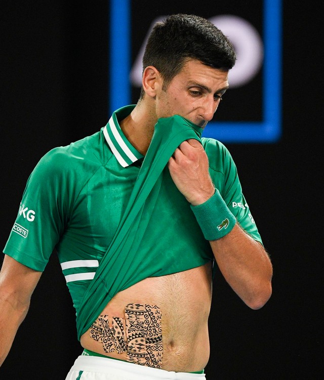 What Is It To Him Tattoos Hieroglyphs When Djokovic Tore The Bandage Off His Body The Fans Were Really Confused By The Sight Of His Skin Photo