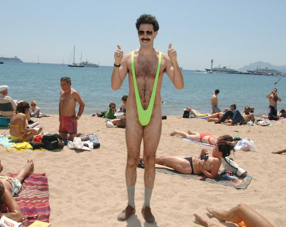 Sacha Baron Cohen jako "Borat" w Cannes w 2006 r.