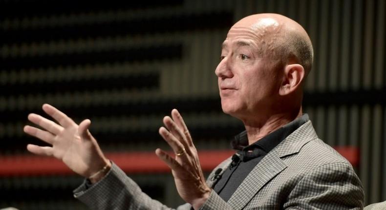 The European Parliament has appealed to Jeff Bezos (pictured October 2018) to stop selling items with Soviet hammer and sickle symbols on Amazon, after American retail giant Walmart pledged to do so