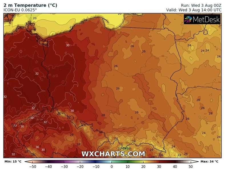 Na zachodzie temperatura przekroczy 30 st. C