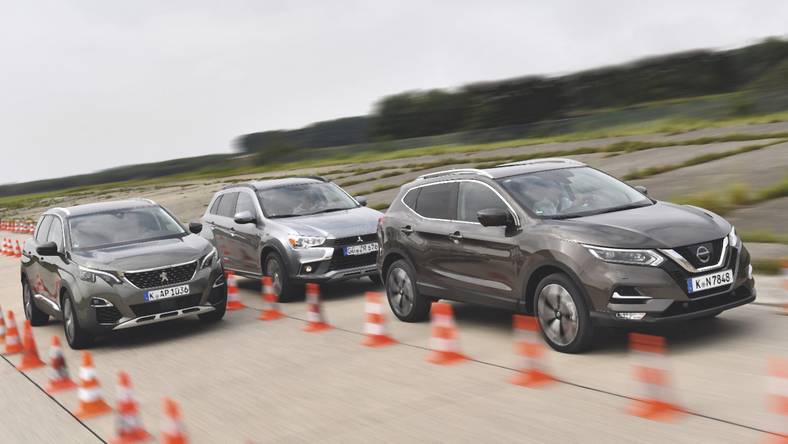 Mitsubishi ASX, Nissan Qashqai, Peugeot 3008 nieduże