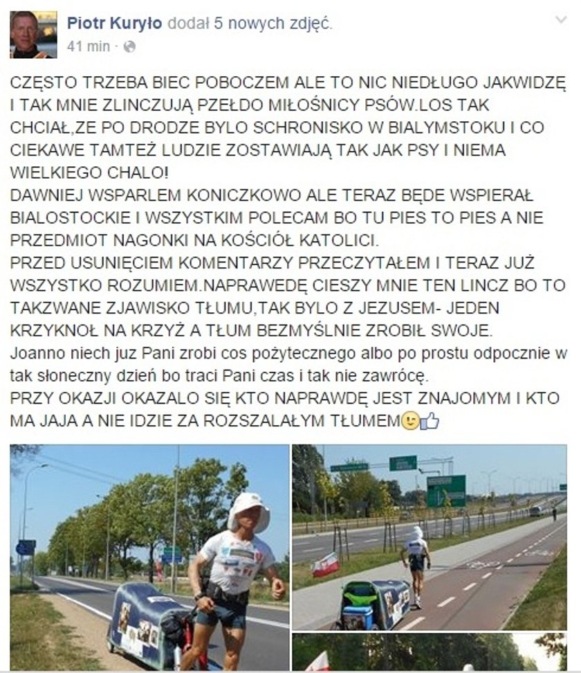 Zostawił psa na upale! I pobiegł do Aten!