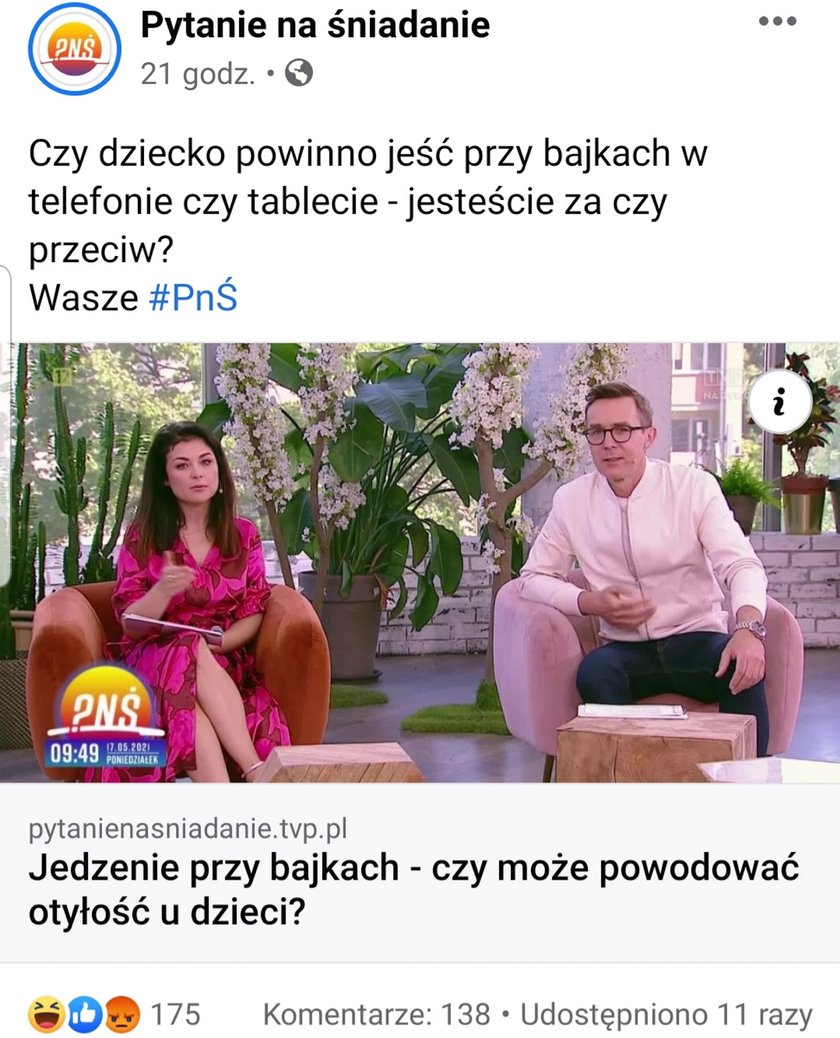 Pytanie na śniadanie - wpadka dotycząca jedzenia dzieci rozbawiła  internautów