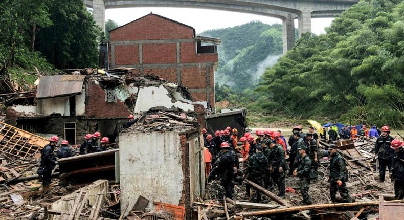 Footage on state broadcaster CCTV showed fields and streets flooded by muddy water, submerged vehicles, scattered debris and trees blown over as strong winds and rain from Typhoon Lekima pounded cities along the seaboard