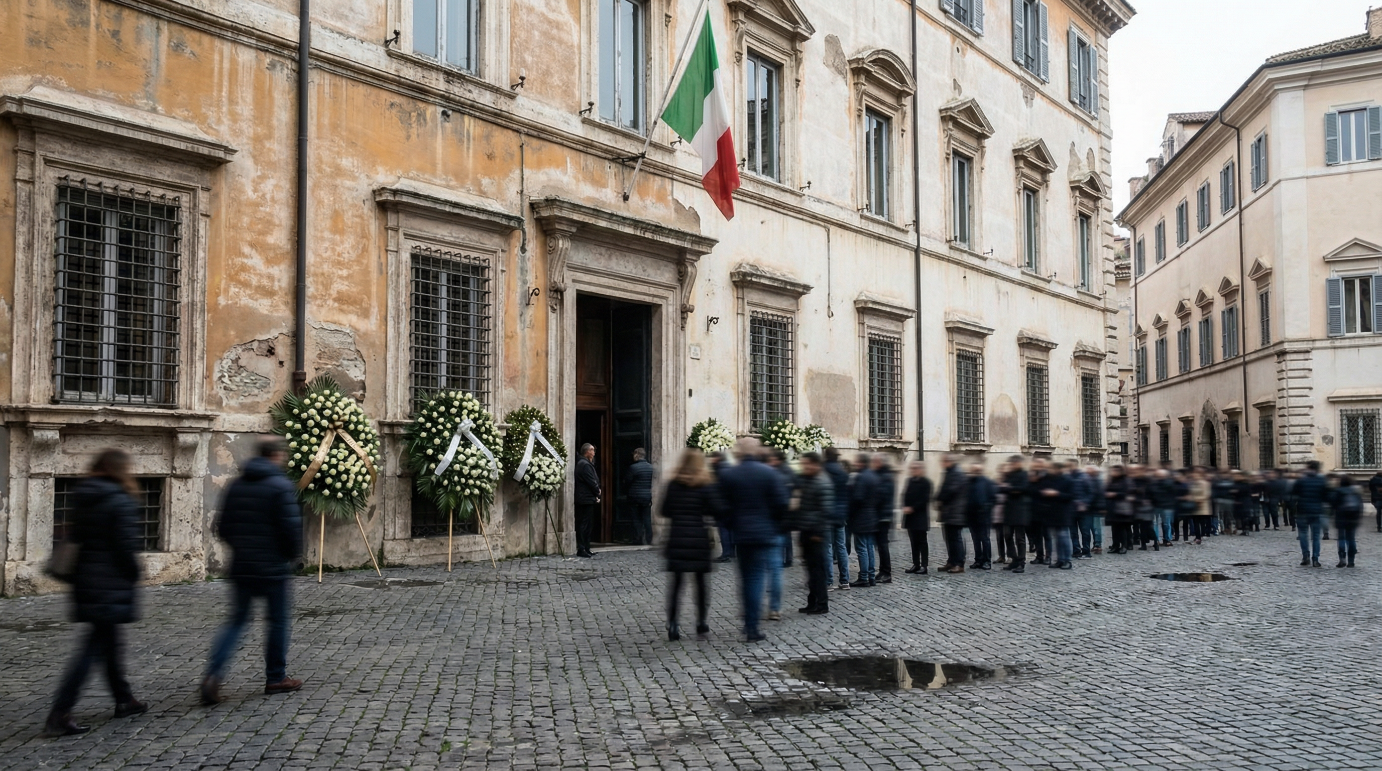 Lunghe code a Roma per Valentino: Giammetti accoglie la bara alla camera ardente