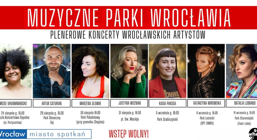 Parki i zielone skwery Wrocławia staną się scenerią wyjątkowych, plenerowych i bezpłatnych koncertów wrocławskich osobistości sceny muzycznej.