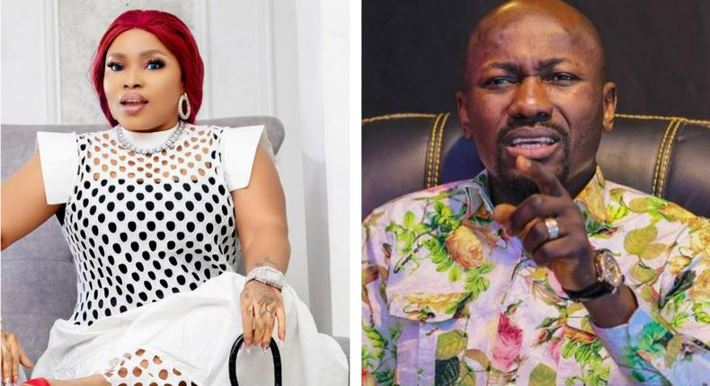 Nollywood actress Halima Abubakar and popular pastor Apostle Johnson Suleman [Instagram/HalimaAbubakar] [Instagram/ApostleJohnsonSuleman]