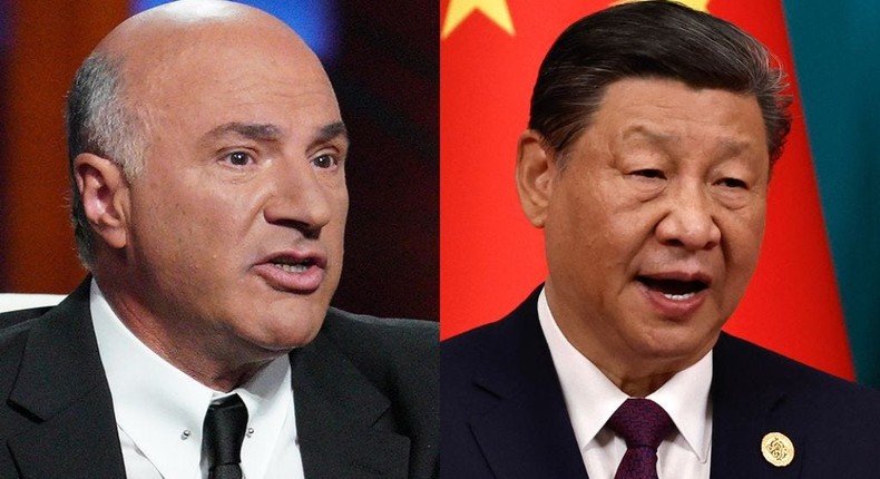 Kevin O'Leary called for the imposition of heavy tariffs on China during an interview with Fox News on Sunday.Christopher Willard/ABC via Getty Images; Tingshu Wang-Pool via Getty Images