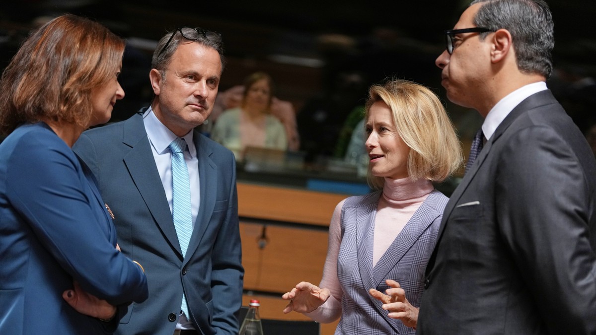 Kaja Kalas i slovenačka ministarka spoljnih poslova Tanja Fajon na sastanku u Luksemburgu 21. aprila