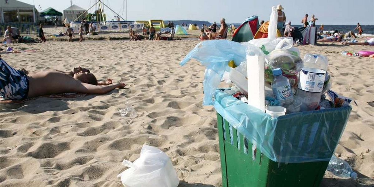 plaża, śmieci