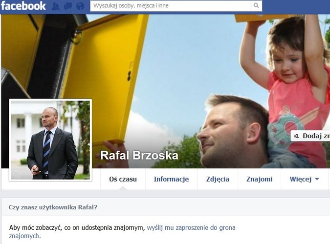Profil Rafała Brzoski na Facebooku